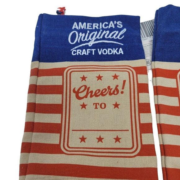 Tito's‎ Handmade Vodka Patriotic Burlap Bag Pouch Bottle Cover Gift Cheers USA - Picture 4 of 5